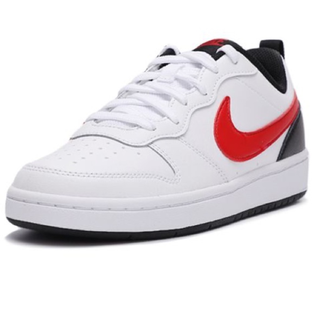 Kids Nike Court Borough Low 2 (GS) White University Red Black Sneaker 4.5 Shoes